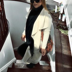 White Cream Belted Maxi Kimono